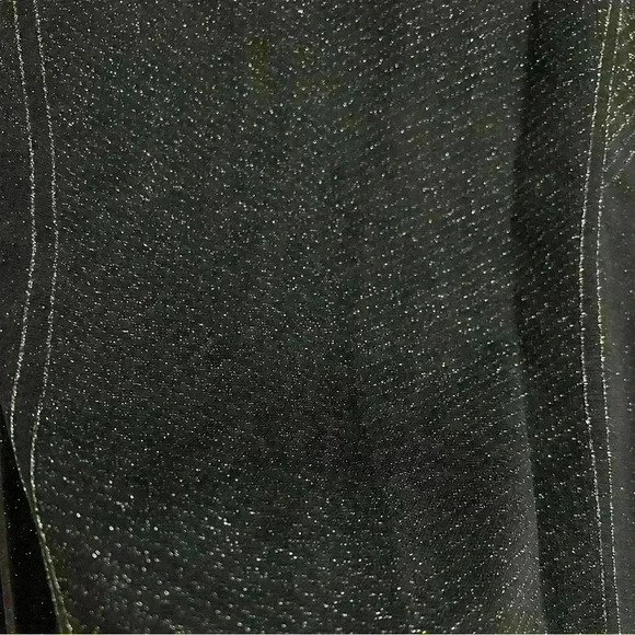 Athleta size L Black Silver Metallic Glitter Shine Top Thumbholes pre owned - Picture 4 of 8